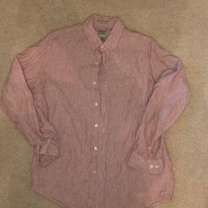 Medium L.L. Bean seersucker linen button down